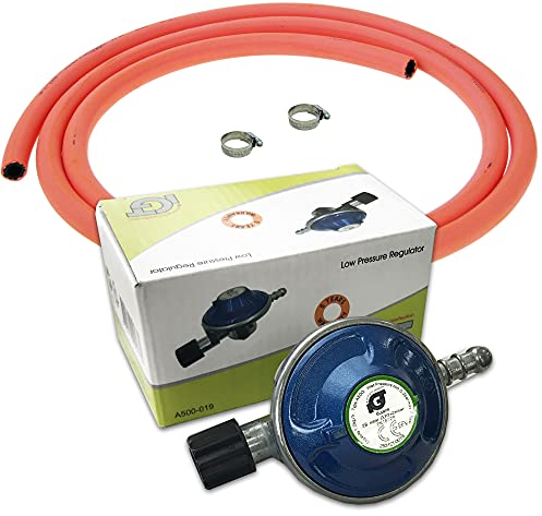 CPUK IGT Gas Bottle Regulator with 2 metres of hose & 2 x clips for Campingaz 907 904 901 cylinders A500i