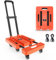 SOLEJAZZ klappbarer Handtransportwagen, tragbarer Transportwagen für Umzug, 227 kg Gepäcktransportwagen mit 6 Rädern und 2 Spanngurte für Gepäck, Reisen, Umzug, Einkaufen, Bürogebrauch, Orange