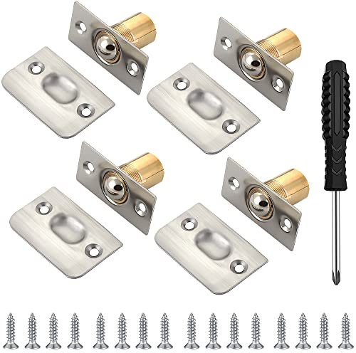 4 Stück Schranktür Door Ball Catch Edelstahl Schranktür Kugelverschluss Verstellbare Türbeschläge Türverschlüsse Tür Kugelschnäpper Verstellbar Rollenschnäpper