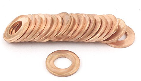 Ruilogod 20pcs 10x20x2mm rame Rondella industriale Guarnizione Spacer Anello di tenuta
