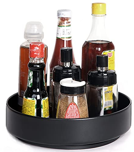 XNTONG - Drehbares gewürzregal, Drehteller Organizer, Für Küche, Bad, Arbeitsplatte, Abstellraum, Kühlschränken, Büro usw, 25,8 cm Drehbares tablett aus Stahl