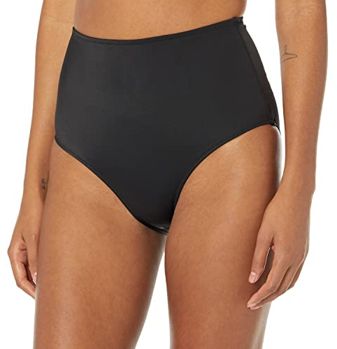 Amazon Essentials Bas de bain taille haute (grande taille disponible) Femme, Noir Délavé, 40