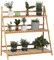 Outsunny Fioriera da Esterno a 3 Livelli in Bambù con Design Rialzato e Pieghevole, 98x37x96.5 cm, color Legno