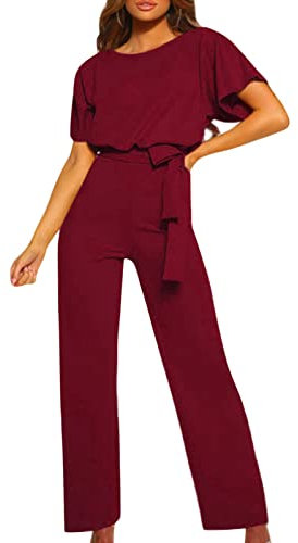 Jumpsuit Damen Sportlich,Jumpsuit Mit Federn,Overall Hellblau,Playsuit Ärmelloser,Cargo Arbeitshose,Damen Overall Festlich,Flieder Jumpsuit