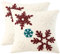 2er Set Kissenbezug Weihnachten 45x45cm Kissenbezüge Weiß Schneeflocke Tufteter Dekokissen für Sofa Wohnzimmer Schlafzimmer Auto Merry Christimas Cushion Covers