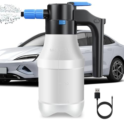 1Pc Electric Foam Sprayer - Car Foam Watering Can - Rechargeable Multipurpose Snow Foam Pump Sprayer Electric - 1.5L Portable High-Pressure Spray Bottle - for Car Cleaning,Garden Plants Watering (1Pc)