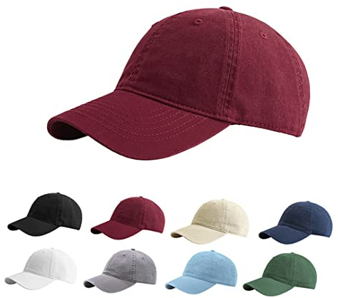 Etyepoh Baseball Cap für Herren und Damen, Unisex Kappe Verstellbar Reine Farbe Baseboard Baseballkappe Mütze (C-weinrot, one Size)