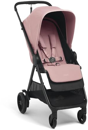 Mamas & Papas Libro, Lightweight Travel Stroller, Buggy, One Handed Fold, Compact Storage, Lie-Flat Seat, Newborn to 4 Years, Peony Pink