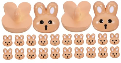 Tofficu 24pcs Easter Bunny Buttons Resin Rabbit Cartoon Buttons Clothes DIY Sewing Easter Decorations Craft Chicks and Bunnies for Craft