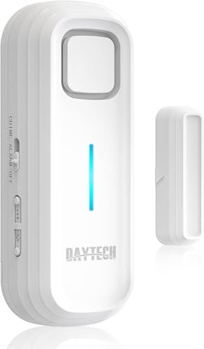 Daytech Alarme de Porte frigo – Rappel de Porte Ouverte avec délai de 1/2/3/4 Minutes en Cas d'ouverture, 0-120 DB, 2 Sons Alerte, et fenêtres, adaptée, réfrigérateurs, Maisons (Lot de 1)