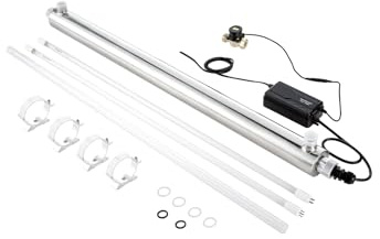 VEVOR Purificateur d'Eau UV 55 W 45,4 L/min, Filtre à Eau Ultraviolet avec Boîtier en Acier Inoxydable, Filtration pour Toute la Maison avec Manchon en Quartz, Adapté pour la Douche Boire Nettoyage