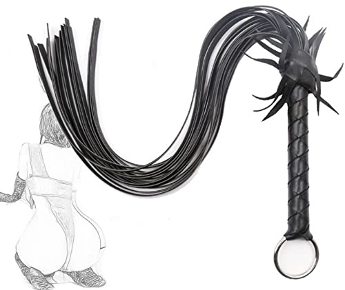 TRQOYTU Frusta in pelle Fustigatore erotico SM Sculacciata Frustino da equitazione Nappe Fruste BDSM Bondage Giochi di ruolo Cosplay Partner Giochi Giocattolo sessuale per donne Uomini e coppie