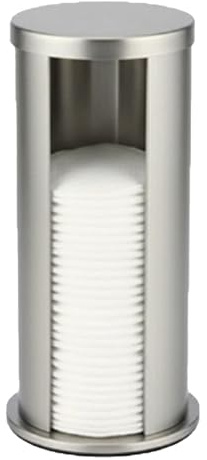 VBESTLIFE Soporte de Acero Inoxidable para Discos de Algodón Cosméticos, Dispensador Redondo Desmaquillante con Diseño de Apertura Lateral, Contenedor Multifuncional para Almacenamiento de