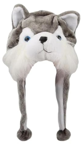 SUIOPPYUW Neuartige Tiermütze, Kopfbedeckung, warm, bequem und lustig – die perfekte Plüschmütze für winterliche Spiele im Freien. Ideal für Eltern und Kinder. Weiche und