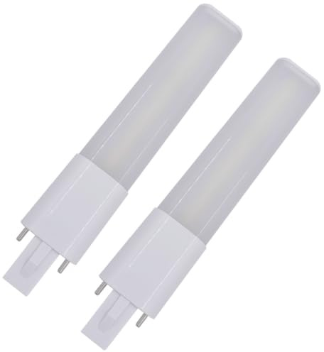 Confezione da 2 lampadine a LED G23, lampadine a 2 pin - Tubo LED orizzontale 360° senza sfarfallio per lampada da lettura, lampade da scrivania, luce notturna da tavolo, pin G23 bianco