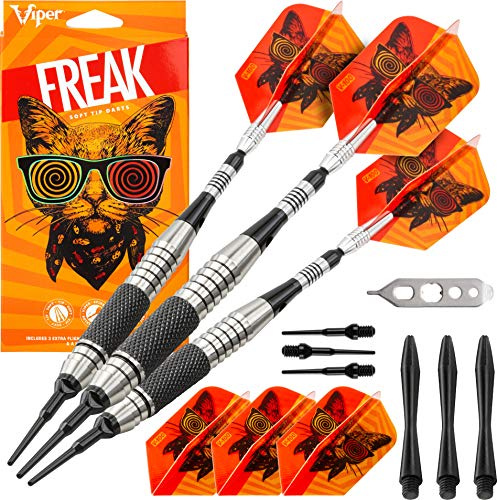Viper by GLD Products The Freak Soft Tip Darts, Extended Band, 18 Grams,Black,20-1003-18