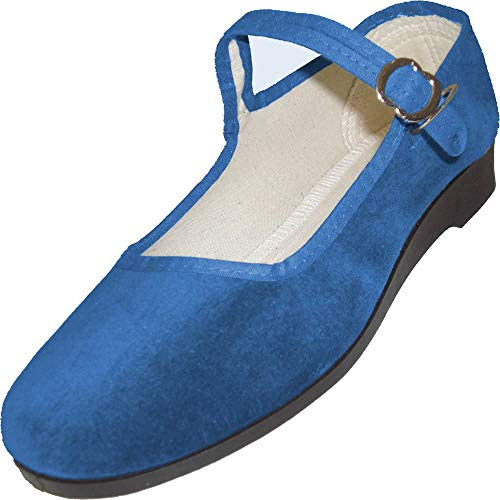 China-Samtschuhe, Größe 40, Jeansblau