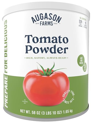 Tomato Powder Can Emergency Food Supply, 329 Servings, 25 Year Shelf Life, Made with Real Tomatoes - Dry Tomato Powder Blend, Ingredient for Cooking and Food Preparation
