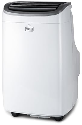 BLACK+DECKER Portable Air Conditioner, 8,000 BTU (3,950 BTU SACC) for Rooms up to 400 Sq. Ft., Portable AC with Follow Me Remote Control and Window Kit, BPACT08WT, White