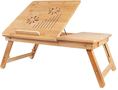 Todeco Plateau de Lit Pliable, Table de lit Pliable pour Ordinateur