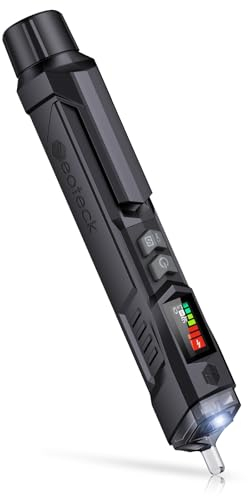 Neoteck Voltmetro Non-Contatto Tester di Tensione Senza Contatto Tester Voltaggio Penna Rilevatore Tensione Non-Contatto 12-1000V AC con Torcia - Misuratore con Clip Tascabile - Nero