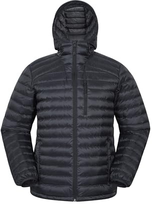 Mountain Warehouse Henry II Daunen-Steppweste für Herren - Leicht, wasserfest, Perfekt für Winter Tiefschwarz Small