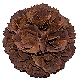 Benera Rostkugel Pusteblume aus Metall I Gartendeko in Rostoptik I 30 cm