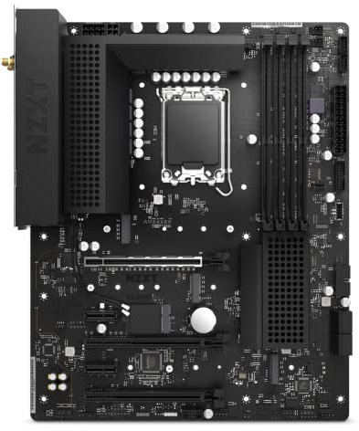 Nzxt N5 Z690 Motherboard – N5-Z69XT-B1 – Intel Z690 Chipsatz (unterstützt CPUs der 12. Generation) – ATX Gaming Motherboard – Integrierte E/A-Abschirmung – WiFi 6E-Konnektivität – Schwarz