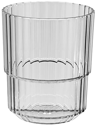 APS 10567 Trinkbecher -LINEA- Hochwertiges Tritan Kunststoff Trinkglas mit 0,3 Liter, BPA frei, stapelbar, bruchfestes Mehrweg-Glas, wiederverwendbar und spülmaschinenfest, 300 ml, french grey