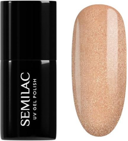 SEMILAC Gel Nail Polish 307 Golden Icing - Full Coverage Gel Polish - Soak Off Easy To Use LED/UV Nail Lamp - Long Lasting Manicure and Pedicure up to 3 weeks