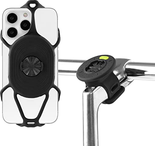 Bone 360 Grad Drehbare Abnehmbare Handyhalterung Fahrrad für Vorbau Lenker, Universaler Verstellbar Handy Fahrradhalterung für iPhone Smartphone 4,7-7,2 Zoll - Bike Tie Connect Kit 2