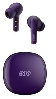 QCY T13X TWS Earbuds, Bluetooth 5.3, Quad-Mic Wind-Noise Cancellation, Touch Control, USB-C Quick Charge, Deep Bass, In-Ear Detection Earphones, 30H Playtime & IPX5 Waterproof - Violet (Violet)