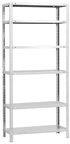 PROREGAL Scaffale imbullonato PANDA TALL | AxLxP 200x80x30cm | 6 ripiani | Portata per ripiano 100kg | Bianco | Scaffale indipendente Scaffale da cantina