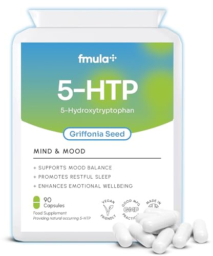 5-HTP Supplement | 5-HTP Capsules from Griffonia Seed Extract | Amino Acid 5-Hydroxytryptophan for Stress and Mood Support | 5htp Sleep Support for Adults | 90 Vegan Capsules