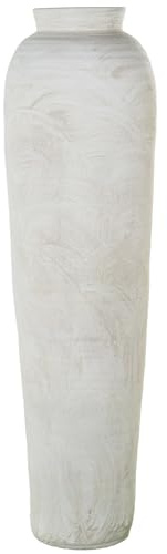 Jarron de Suelo de Ceramica en Blanco Mate 26x26x100 cm