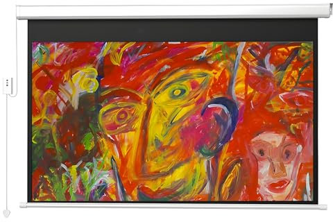 XOBRJQZ Schermo per Proiettore Motorizzato con Telecomando, Schermo Cinematografico 16:9 8K 4K Ultra HD, Telo Proiettore Montato a Parete/soffitto a Scomparsa per Home Theater, Ufficio, Aula(72 inch)