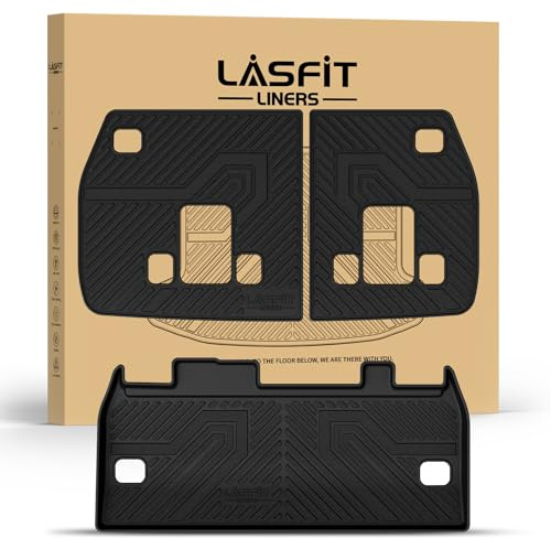 LASFIT Cargo Mat & Backrest Mats for Kia Carnival 2026 2025 2024 2023 2022 / Kia Carnival Hybrid 2025-2026, All Weather TPE Custom Fit Mats Car Trunk Mat Cargo Liner Accessoires, Black
