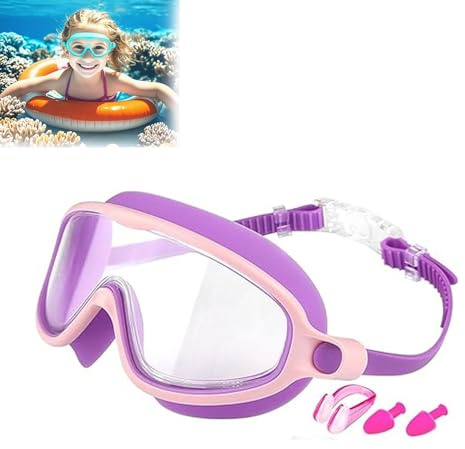 Splashyeyes Goggles, Blumi Baby Goggles, Waterproof And Anti-Fog Diving Mask, Wide View Swim Goggles For Children 3-14 (Purple, As Show, As Show)