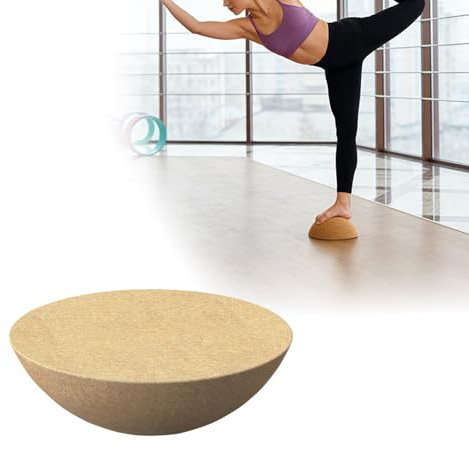 Tabla de equilibrio de corcho, semiesfera, diámetro de 15 cm, altura de 7 cm, tabla de equilibrio hemisférico para niños y adultos, para yoga, fascia, coordinación y entrenamiento físico