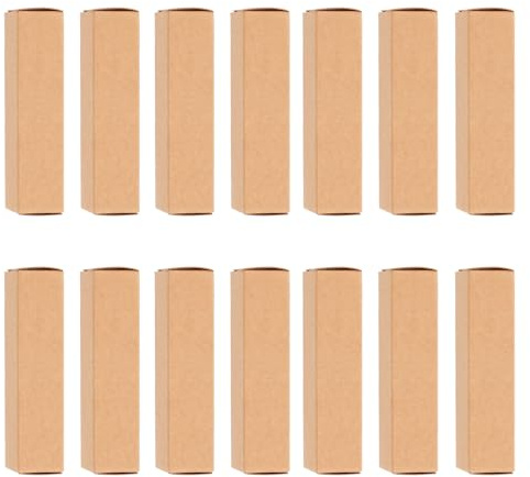 KONTONTY 50 Stück Kraftpapier Geschenkverpackung für Lippenbalsam und Lippenstift Kleine Verpackungsboxen aus Kraftpapier für Selbstgemacht Kosmetikaufbewahrung und Geschenke