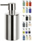 Spirella Seifenspender Tube | mit Pumpe | Flüssigseifen-Spender | Porzellan | 300ml | Langliebig und Robust | Silber | 7,0 x 7,0 x 16,0 cm, Unique