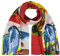 VON LILIENFELD Schal Damen 100% Seide Franz Marc: Blaues Pferd Kunst Motiv Halstuch Seidenschal Seidentuch Kanten handgerollt 172 x 42 cm