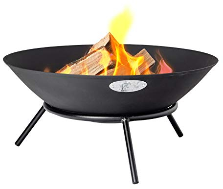 Harbour Housewares 56cm Cast Iron Fire Pit - Outdoor Garden Fire Bowl Frazier Garden Patio Heater Stove for Wood Logs, Charcoal Burning, BBQ, Camping Firepit