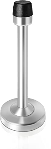 Butée de porte longue de 12,7 cm, butée de porte murale en acier inoxydable brossé nickel satiné moderne, butée de porte robuste pour protection murale, argenté