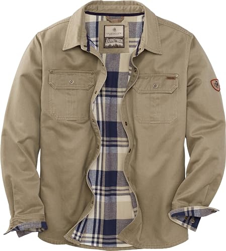 Legendary Whitetails herr Journeyman Shirt Jacket, Flannel Lined Shacket For Men, Water-resistant Coat Rugged Fall Clothing Jacka