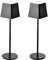 K-Bright Dimmbare LED Akku Tischleuchte | Für drinnen und draußen geeignet | Wiederaufladbar | 3000K Warmweiß Licht | Kabellose Tischleuchte | mit 1m USB-C | Schwarz(2 Stück)