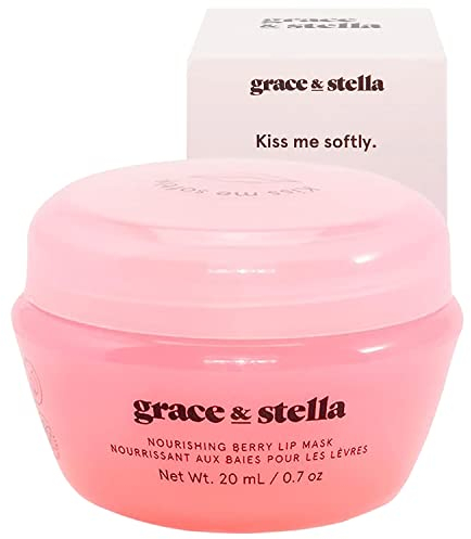 Grace & Stella Berry Lip Mask, Feuchtigkeitsspendende Lippen Maske, Preisgekrönte Lippenmaske für die Nacht, Vegane Lippenpflege & Lippenbalsam, Pflegende Lippenmasken mit Beerengeschmack [20 ml]