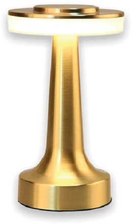 Luxus - Tischlampe Touch - Beau - Gold - H21 x Ø9 - Terrassenlampe - Schreibtischlampe - LED - Wiederaufladbar - Dimmbar - Kabellos - Tischlampe für innen und außen