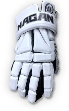 HAGAN H-9.0 Lacrosse Style Player Glove (White, Medium)