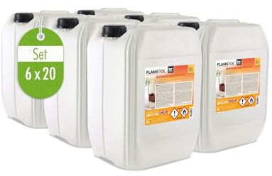 Höfer Chemie 6 x 20 l (120 litres) Bioéthanol 96,6% Premium - pour cheminée à éthanol, cheminée de Table à éthanol et cheminée au bioéthanol - Fabriquée en France
